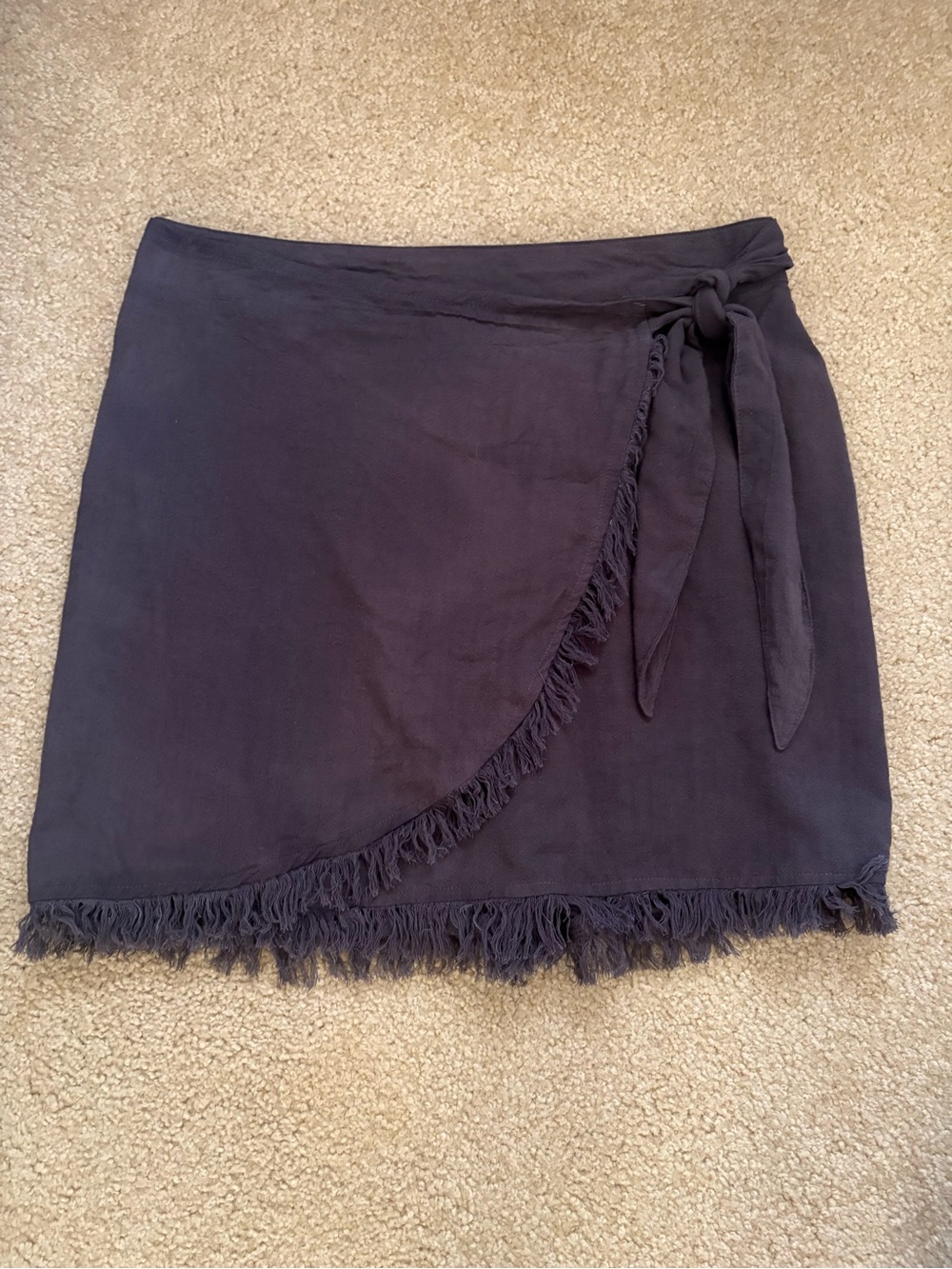 NATURAL LIFE Fringe Wrap Mini Skirt